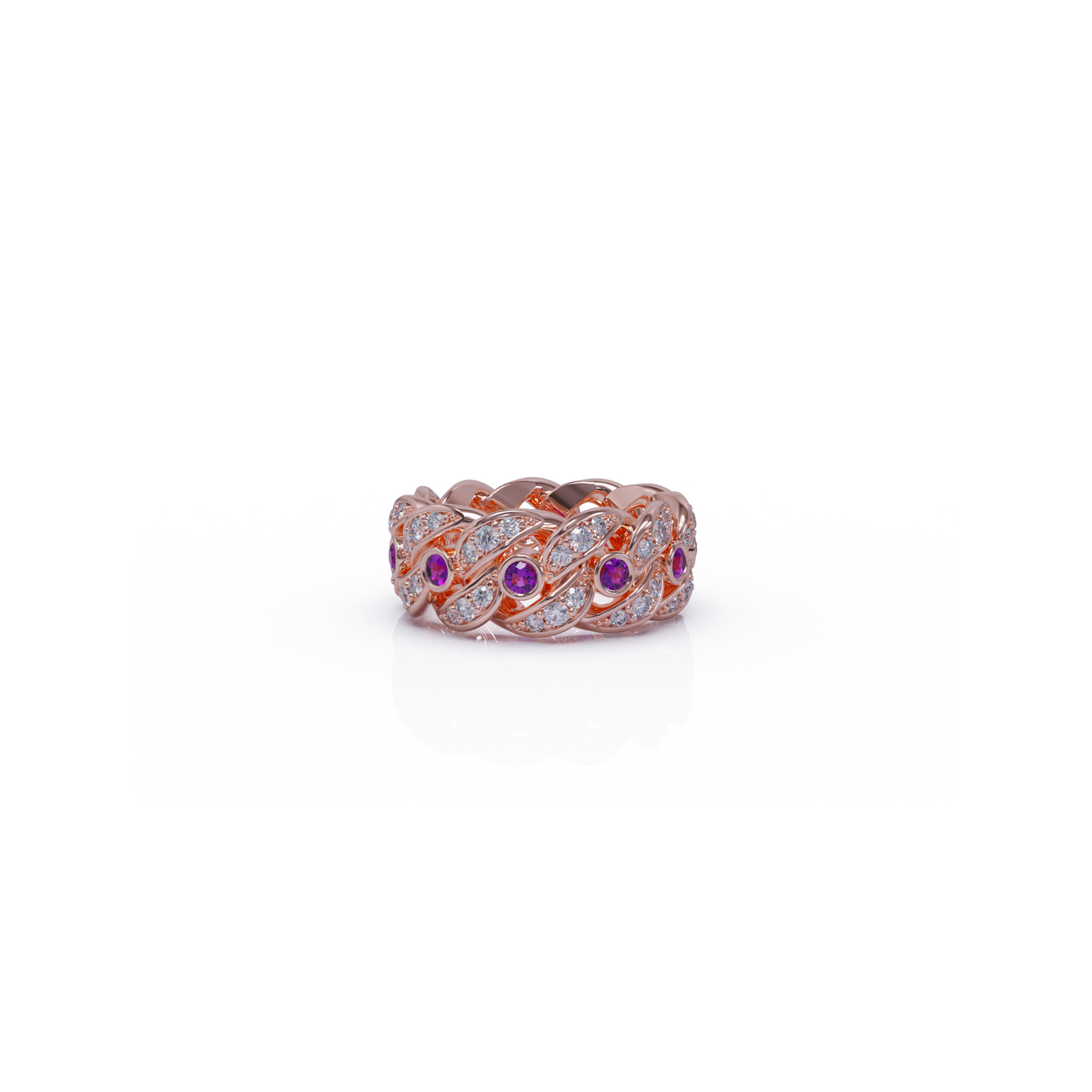 Amethyst Diamond Ring