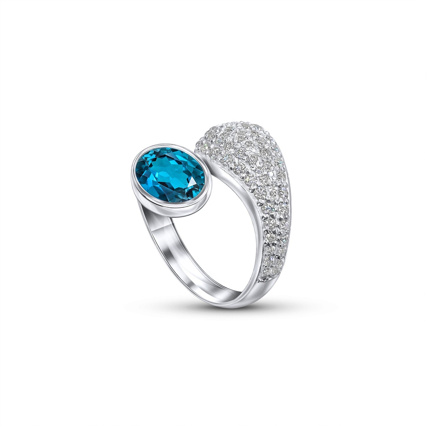Gold Gemstone Rings | Blue Topaz Gold Ring