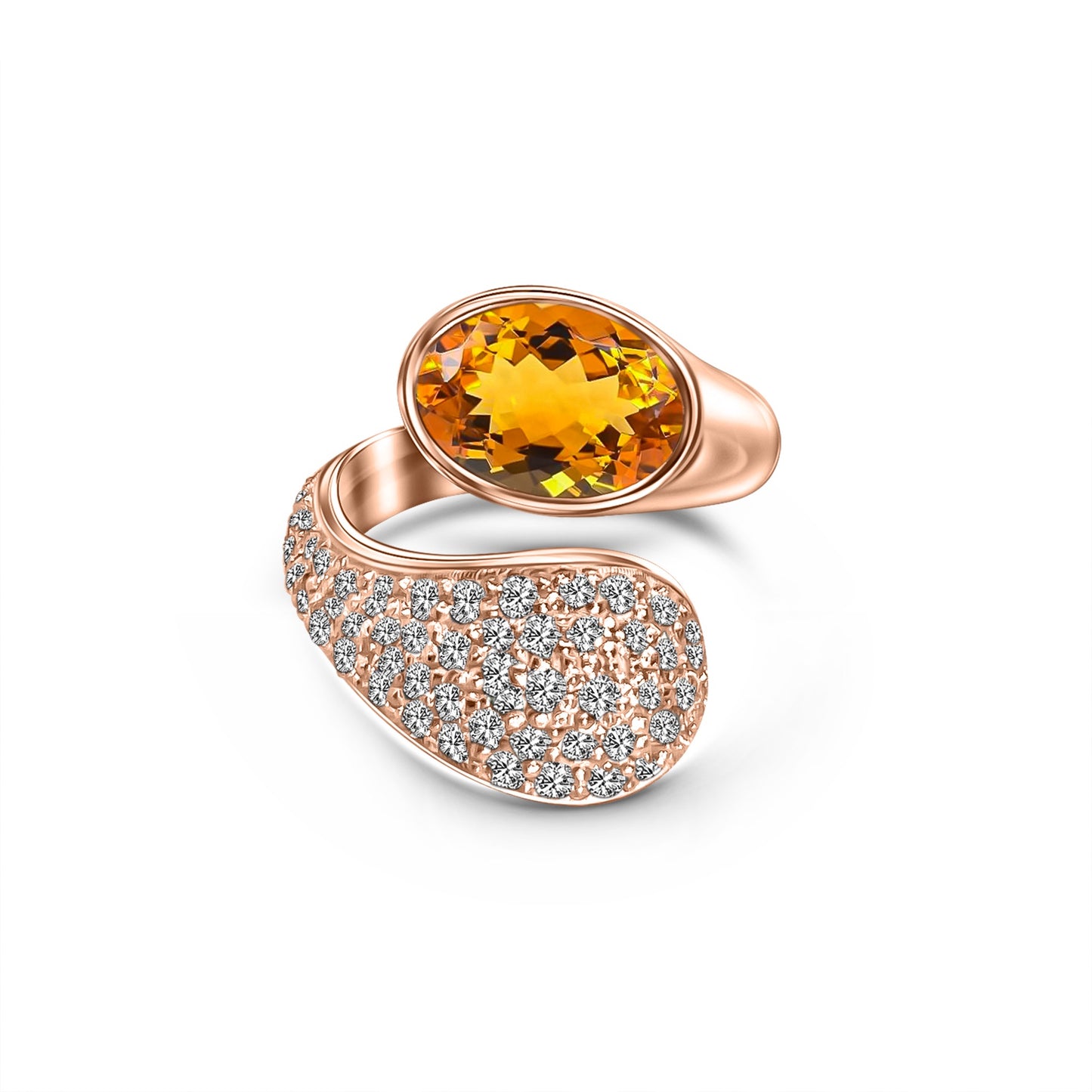 Gold Gemstone Ring | Rose Gold stone Ring