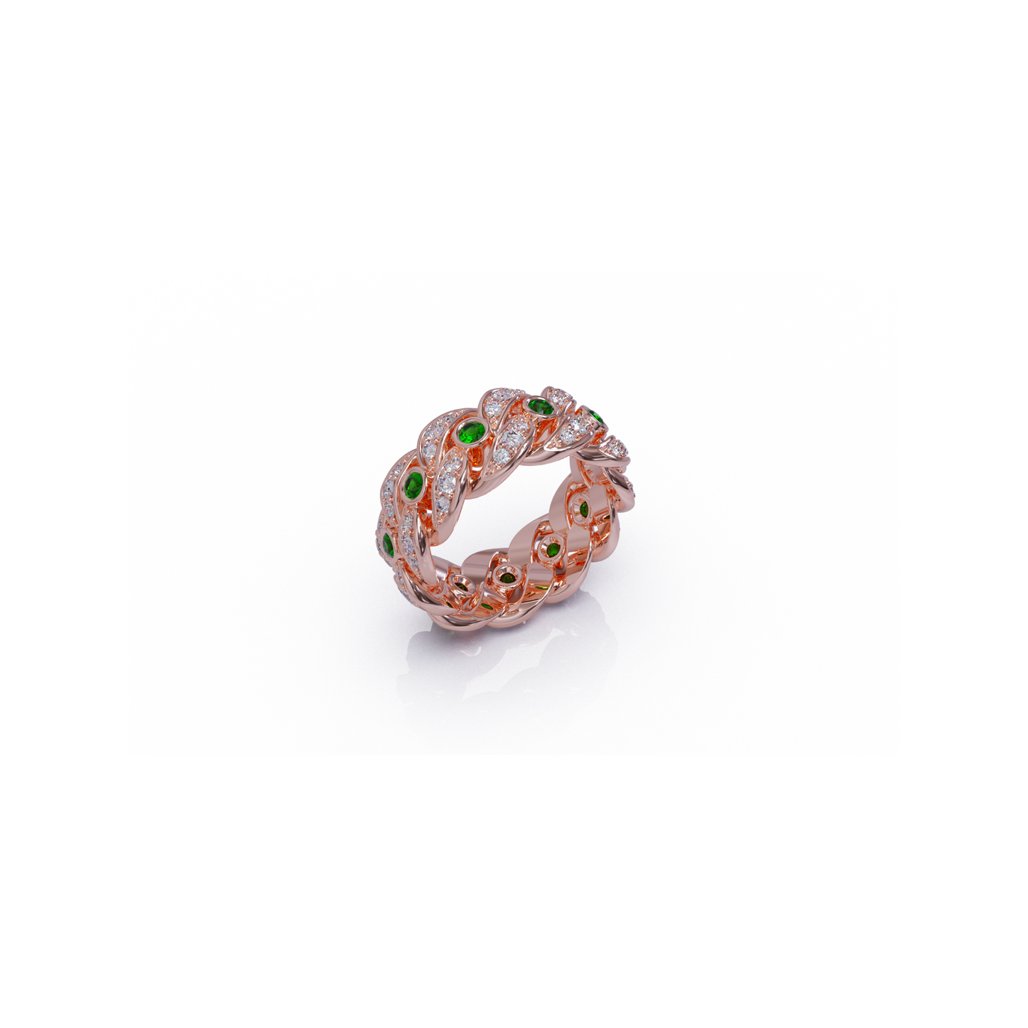 Emerald Ring Gold | Naki Heart Chakra Cuban Ring In Rose Gold
