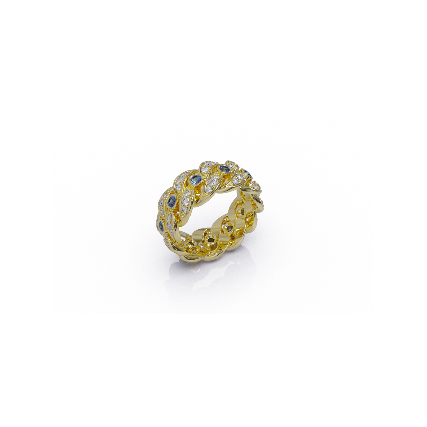 Gold Cuban Link Ring | Naki Third Eye Chakra Cuban Ring In Yellow Gold