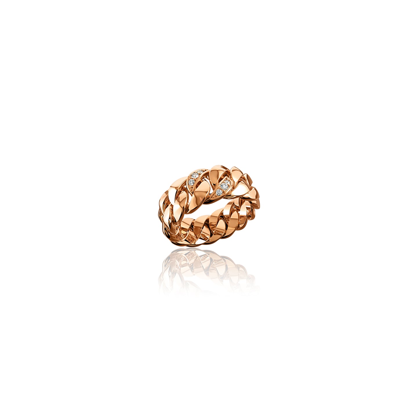 Gold Cuban Link Ring | Rose Gold Link Ring