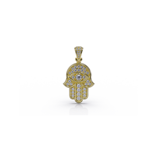 Gold Hamsa Hand Pendant 