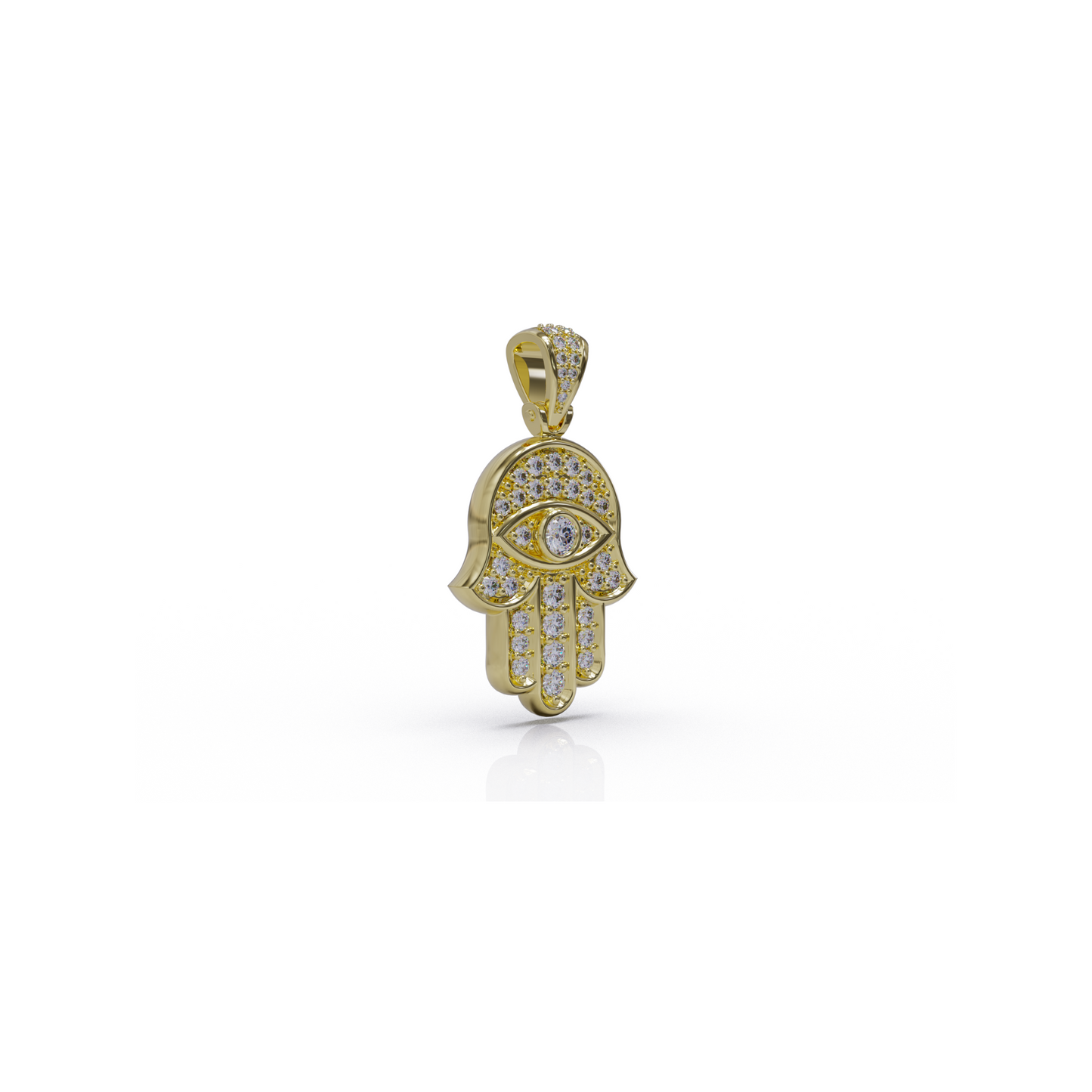 Gold Hamsa Hand Pendant 