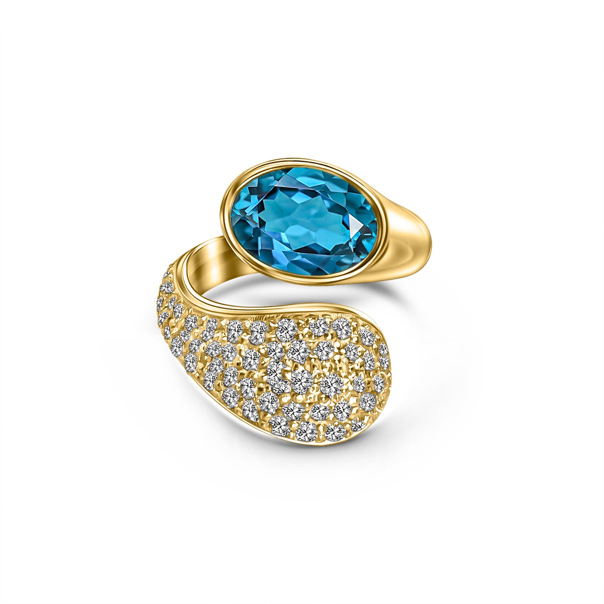 Serpent Blue Topaz Spiritual Ring