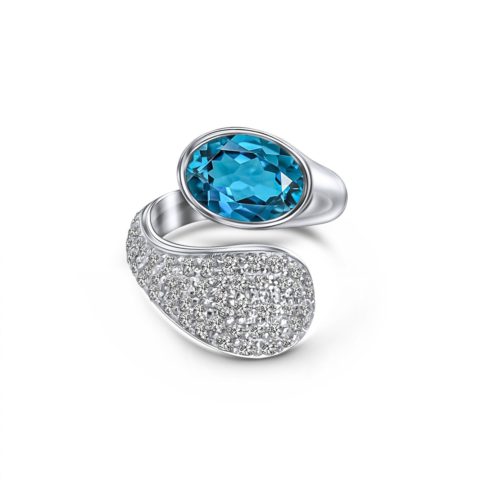 Gold Gemstone Rings | Blue Topaz Ring