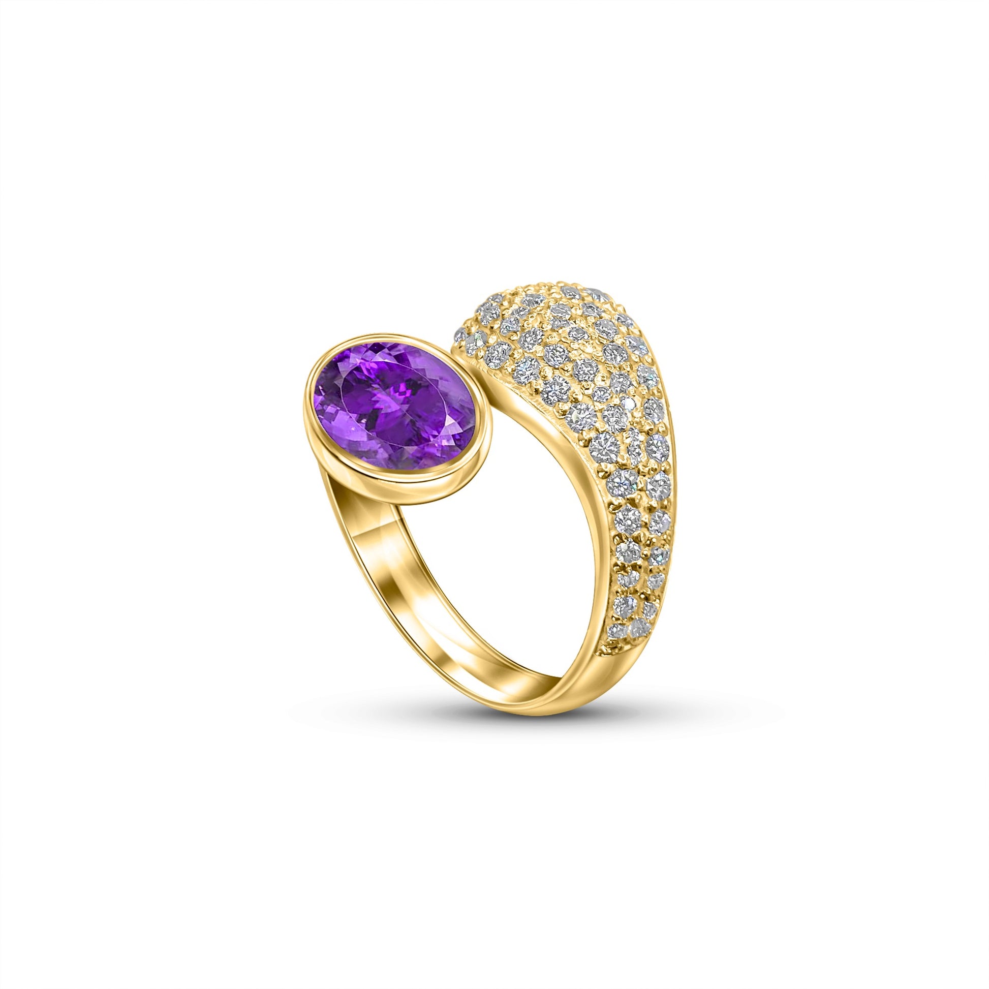  Gold Gemstone Ring | Amethyst Ring