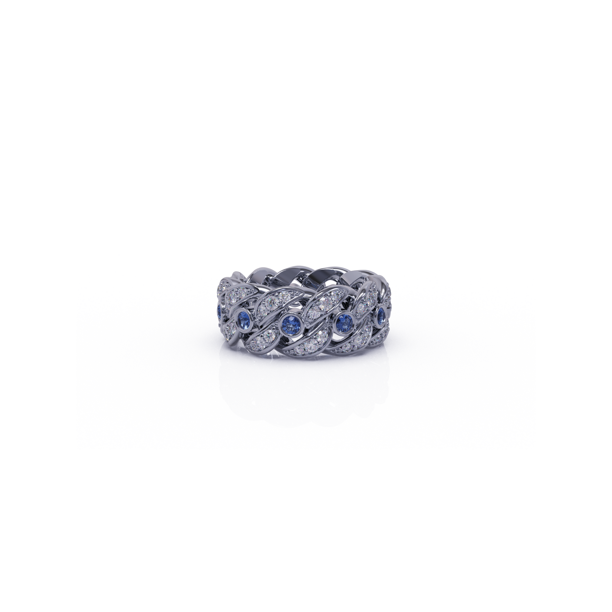 Chakra Ring | Third Eye Chakra Cuban Ring In Silver