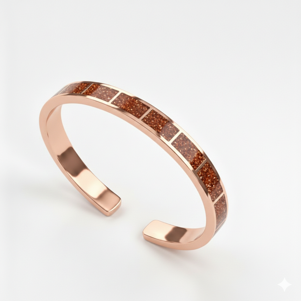 Alexi Inlay Silver Bracelet with Natural Stone Inlays | Naki Tech