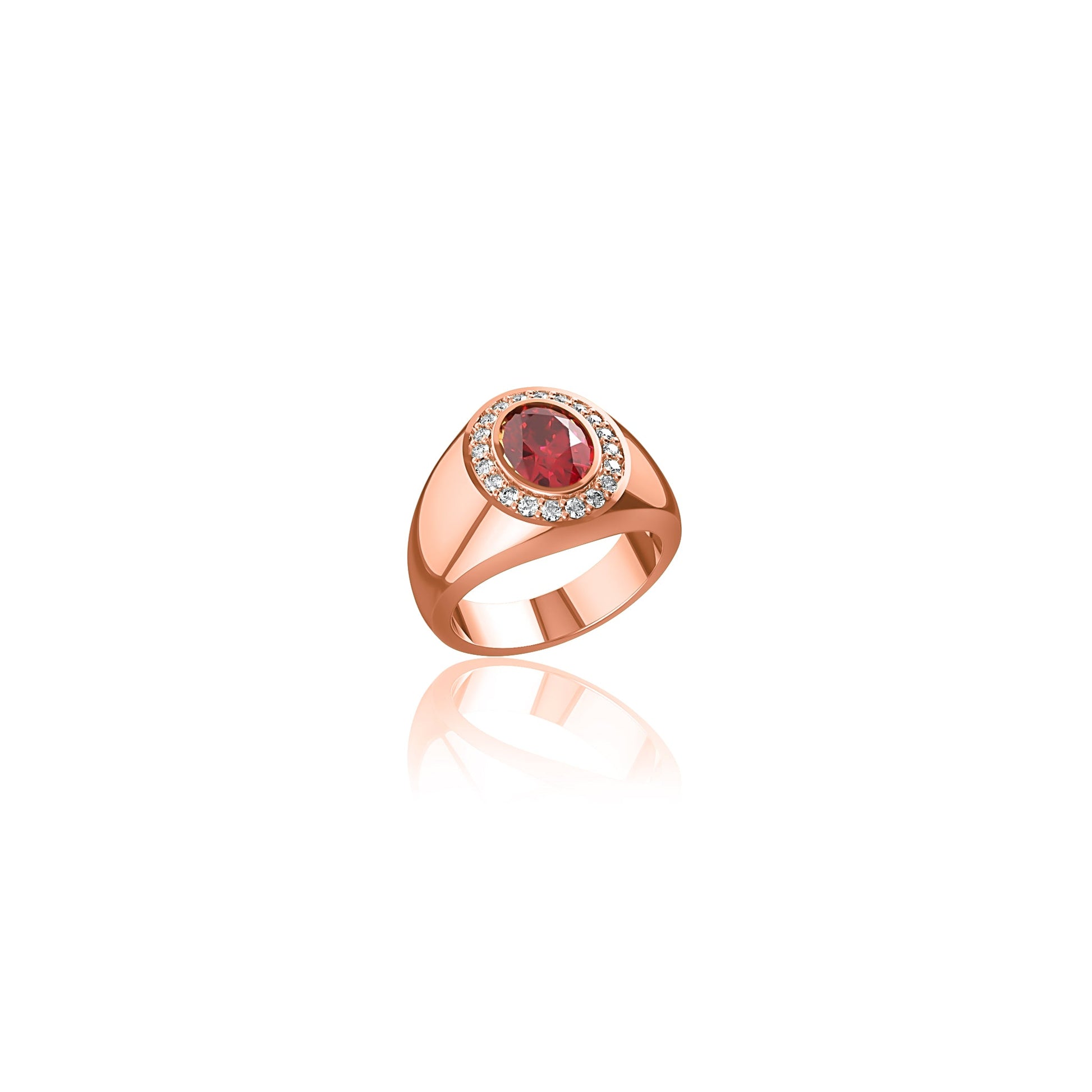 Gents Signet Rings Gold | Oval Cut Signet Ring In Gold With Diamonds