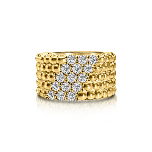 Gold Beaded Ring | Bead Ring