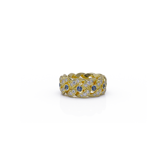 Gold Cuban Link Ring | Naki Third Eye Chakra Cuban Ring In Yellow Gold