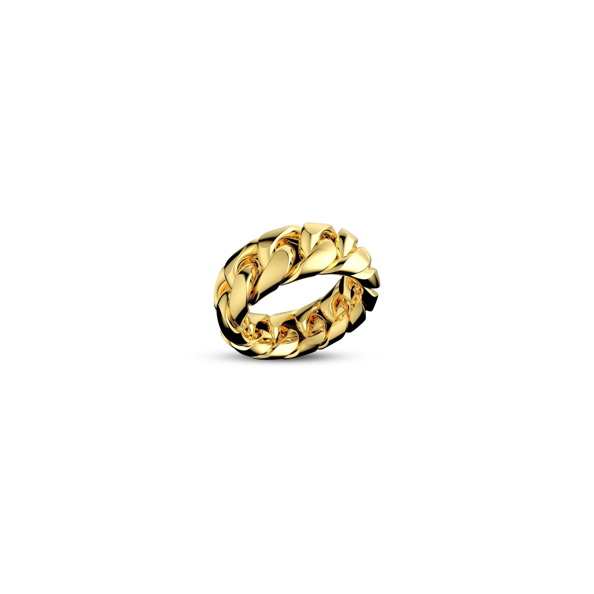 Gold Cuban Ring | Naki Tech Rolled Cuban Ring In Yellow Gold