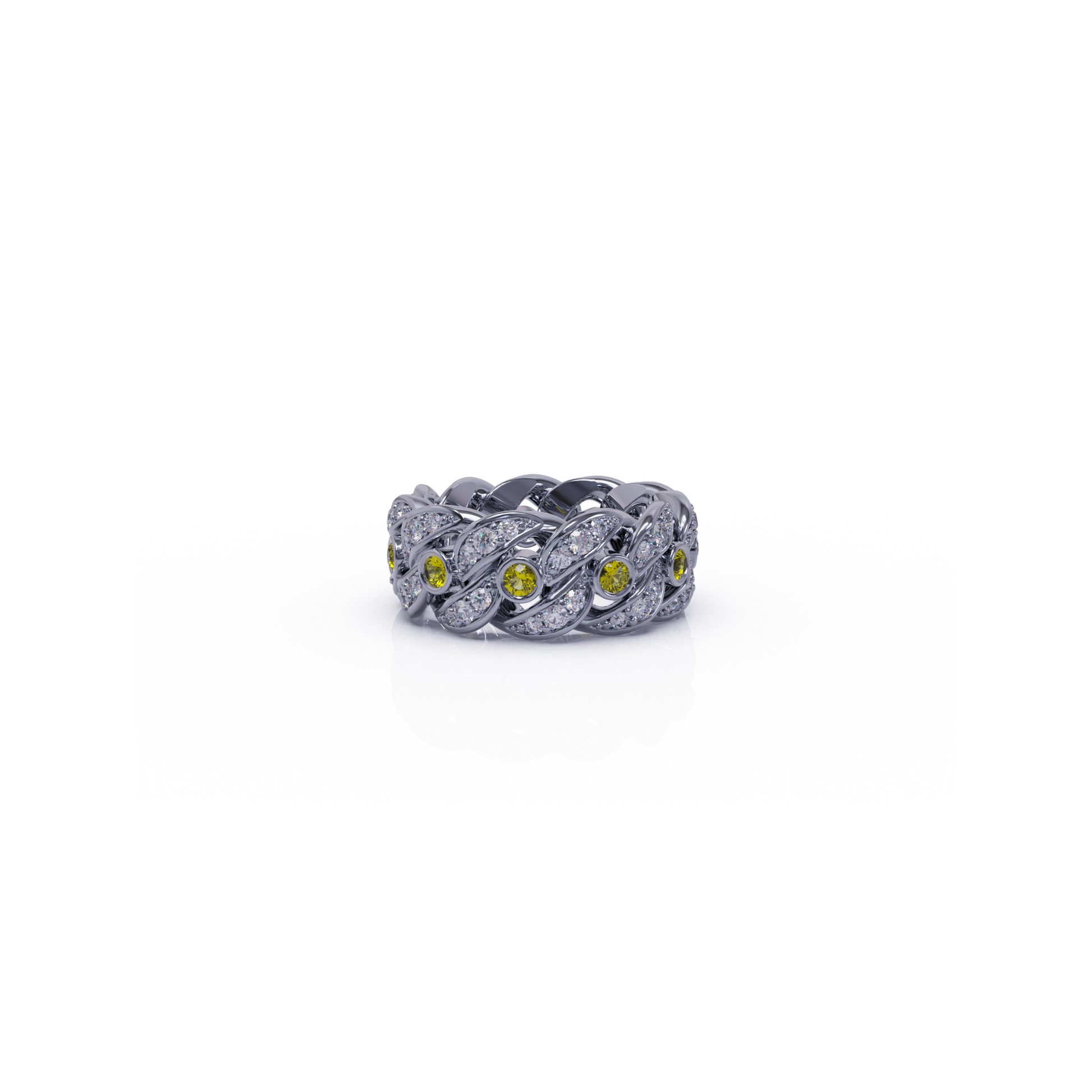 Mens Moissanite Rings | Naki Solar Plexus Chakra Cuban Ring In Silver