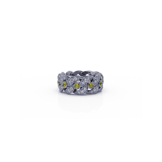 Mens Moissanite Rings | Naki Solar Plexus Chakra Cuban Ring In Silver