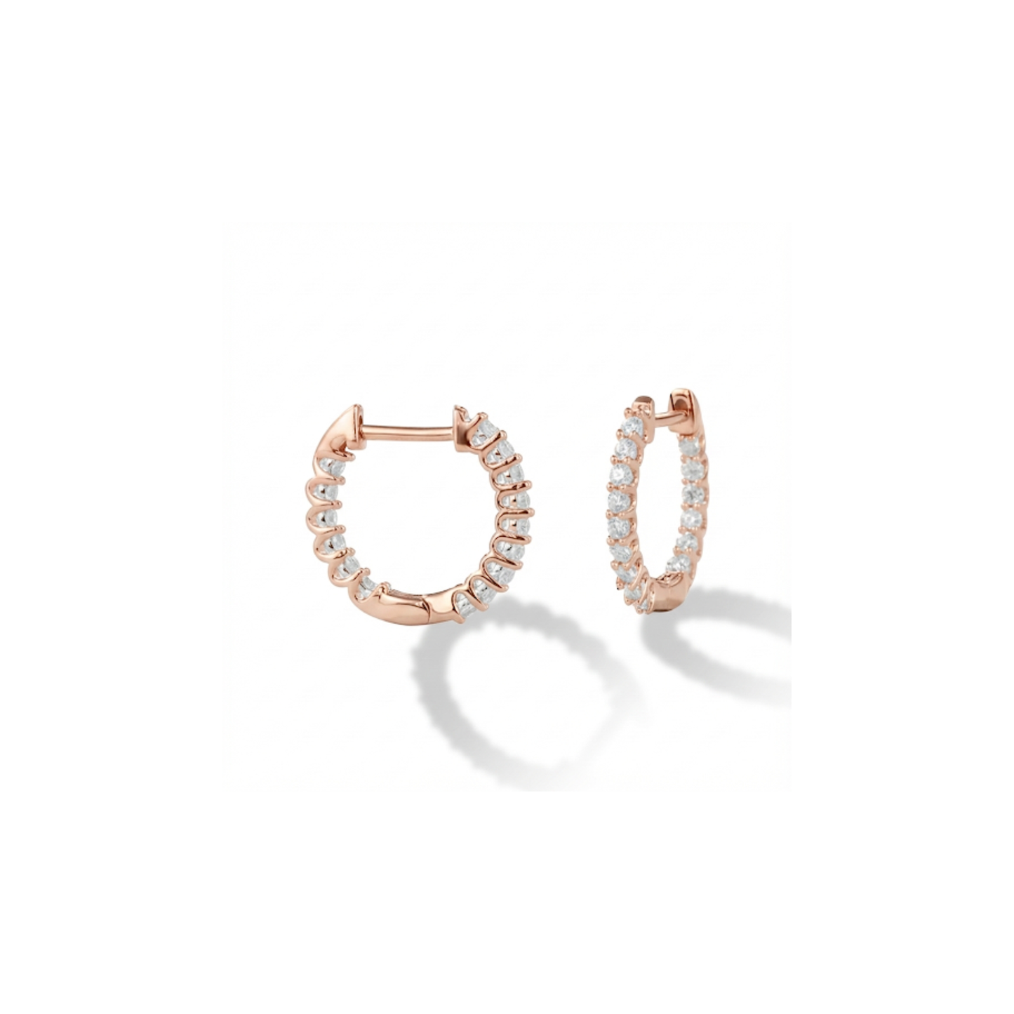 Studded Moissanite Hoop Earrings In Silver