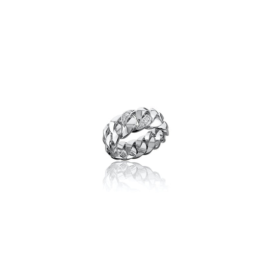 Sterling Silver Moissanite Rings | Naki Tech Cuban Ring Silver