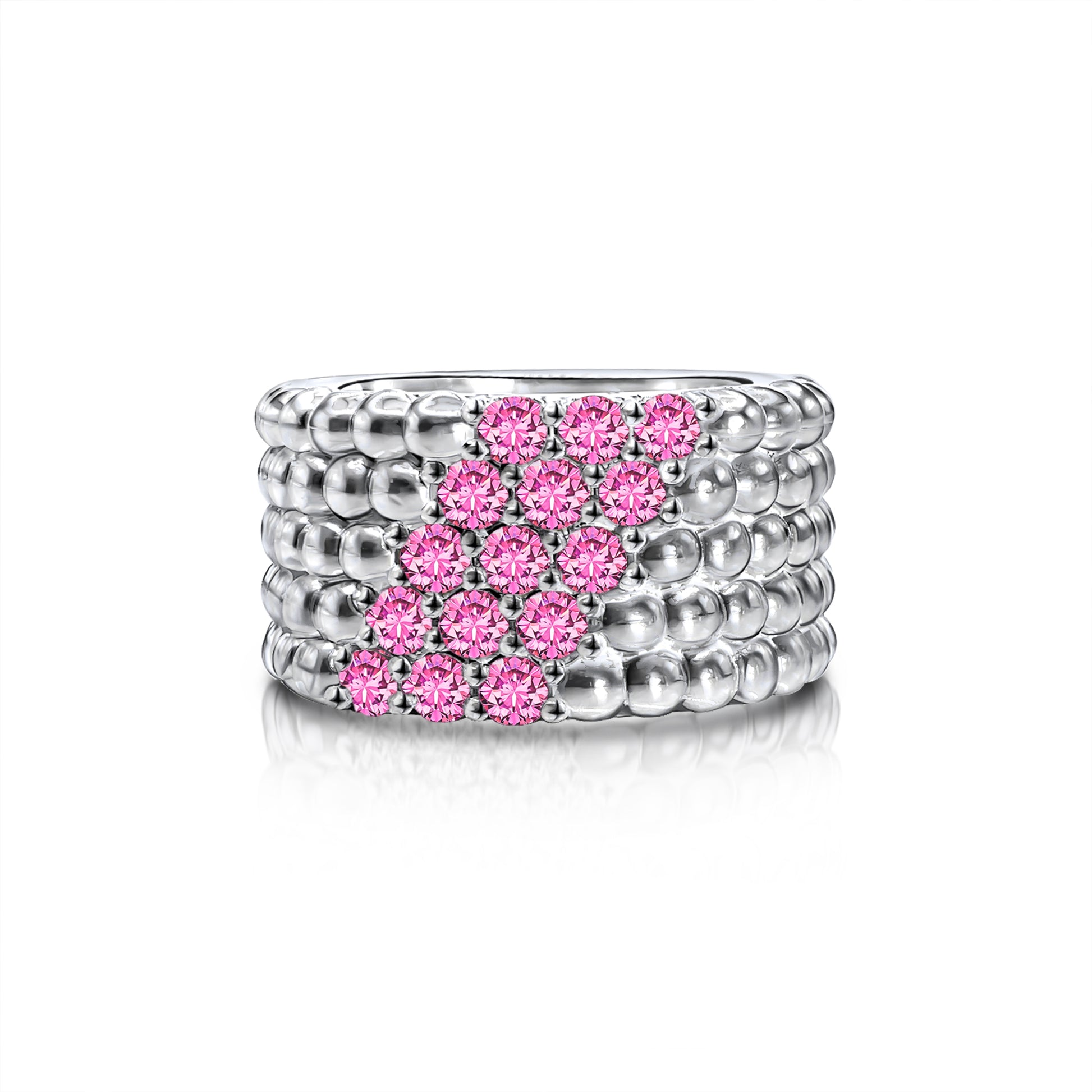 White Gold Ring For Women | Bead Ring