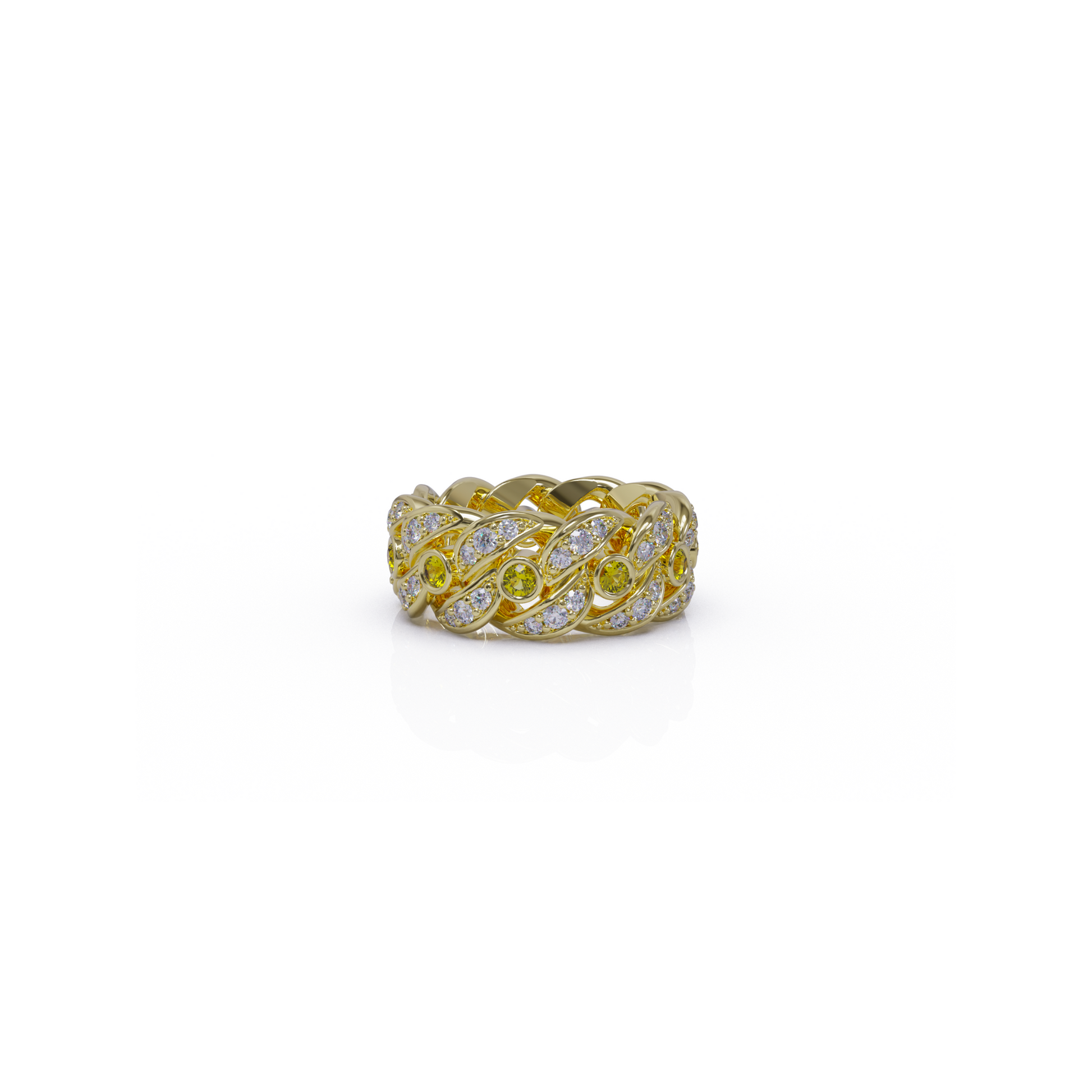 Yellow Gold Wedding Rings | Naki Chakra Cuban Ring In Yellow Gold