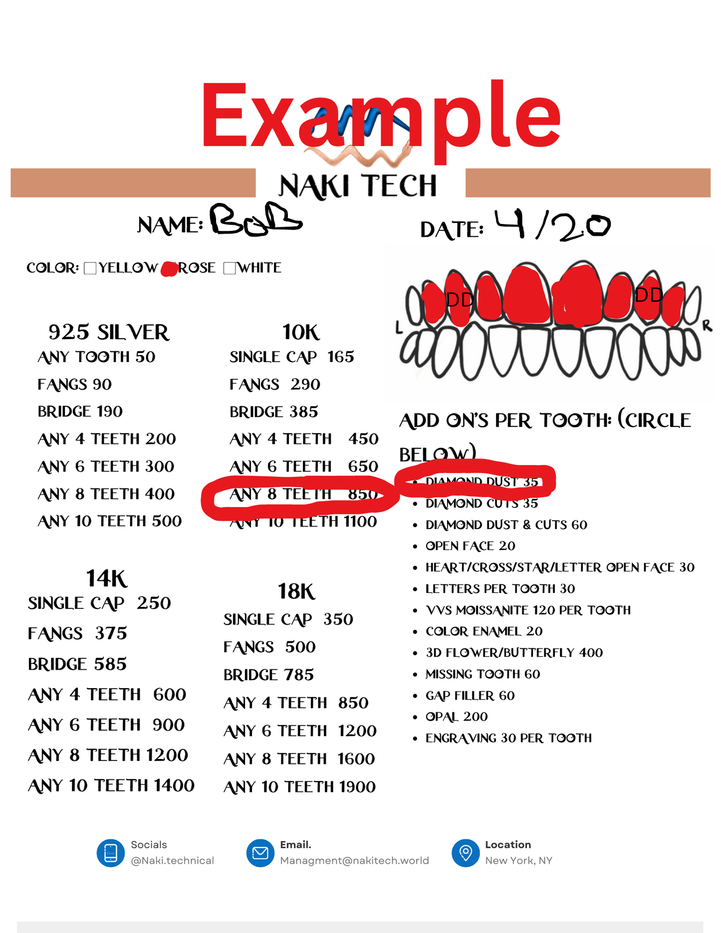 Grillz, Mold Kit, 10k Gold, 14k Gold, 925 Silver, Moissanite